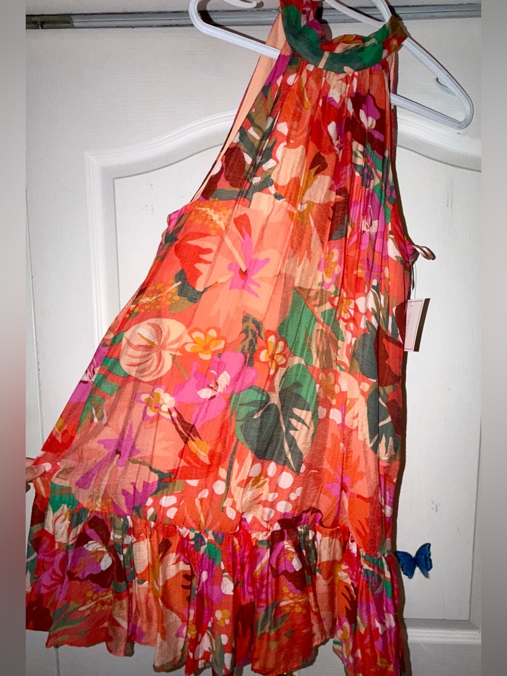 Floral Halter Summer Dress in Pink